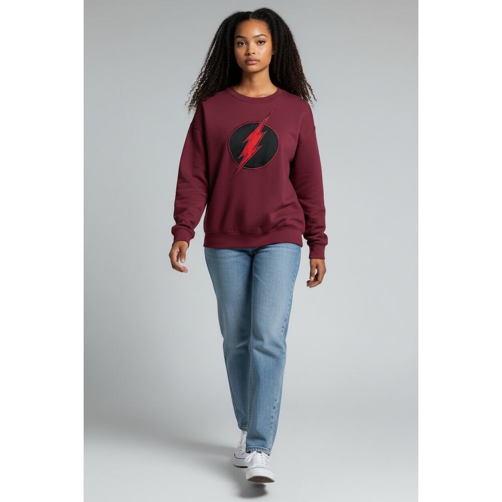 Vintage Six Flags Justice League Flash Maroon Sweatshirt Unisex
